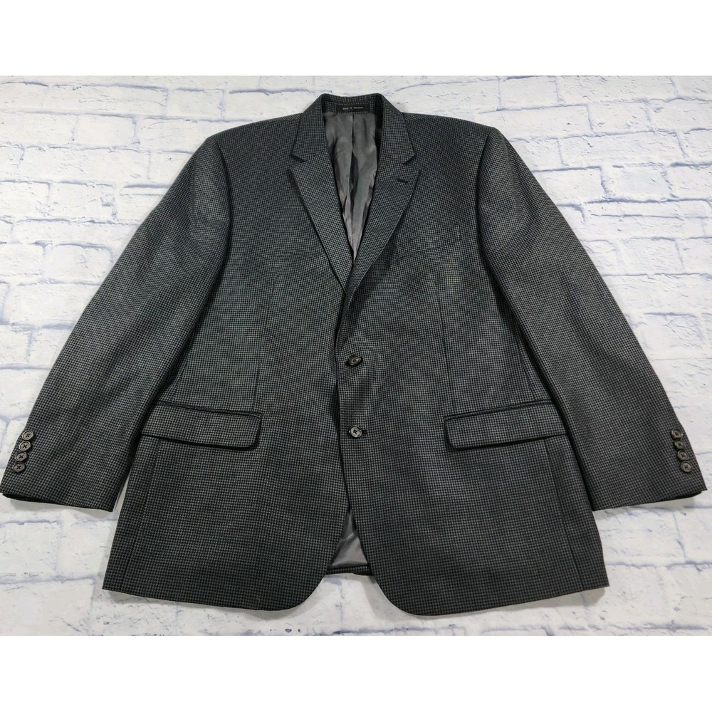 Lauren Ralph Lauren MENS 46R Gray Houndstooth Jacket Blazer Sport Coat
